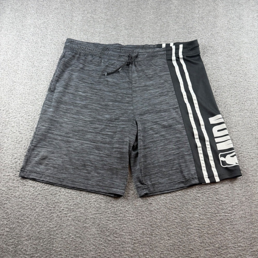 NBA Basketball Shorts Men's Small Charcoal Grey Striped Mesh Athletic Gym